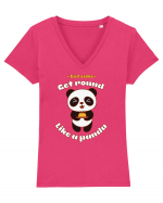 Funny Kawaii Panda Tricou mânecă scurtă guler V Damă Evoker