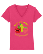Funny Kawaii Food Tricou mânecă scurtă guler V Damă Evoker