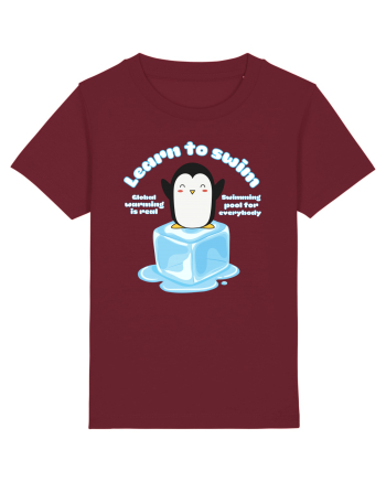 Funny Kawaii Pinguin Burgundy