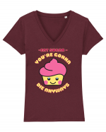 Funny Kawaii Food Tricou mânecă scurtă guler V Damă Evoker