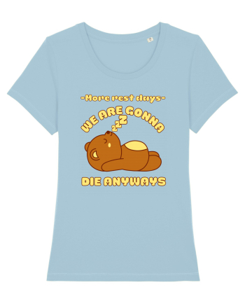 Funny Kawaii Bear Sky Blue