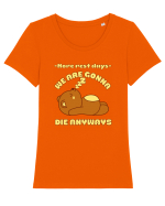 Funny Kawaii Bear Tricou mânecă scurtă guler larg fitted Damă Expresser