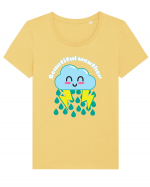 Funny Kawaii Cloud Tricou mânecă scurtă guler larg fitted Damă Expresser