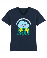 Funny Kawaii Cloud Tricou mânecă scurtă guler V Bărbat Presenter