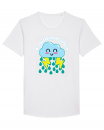 Funny Kawaii Cloud Tricou mânecă scurtă guler larg Bărbat Skater