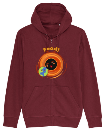 Funny Kawaii Earth And Black Hole  Burgundy