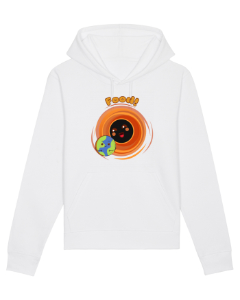 Funny Kawaii Earth And Black Hole  White