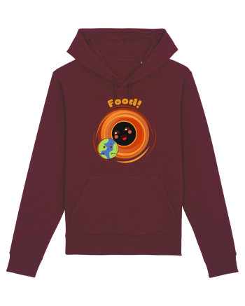 Funny Kawaii Earth And Black Hole  Burgundy