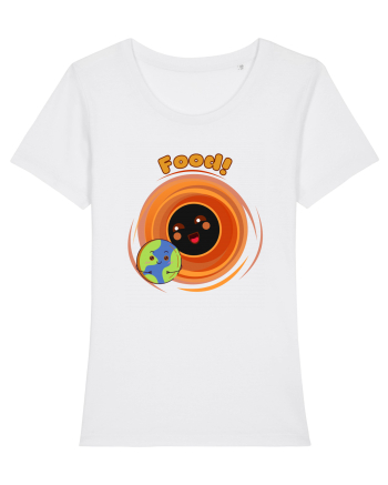 Funny Kawaii Earth And Black Hole  White