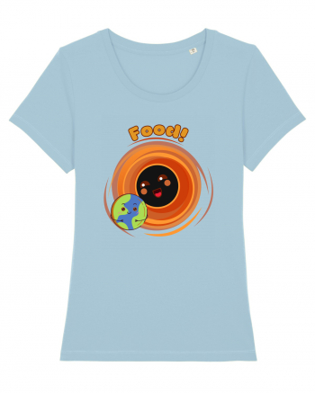 Funny Kawaii Earth And Black Hole  Sky Blue