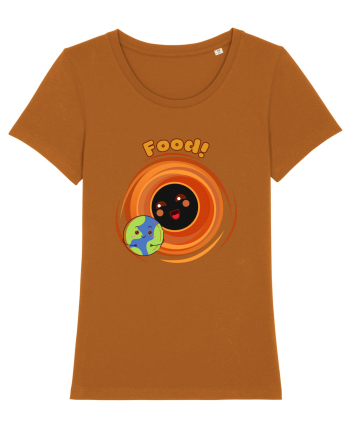 Funny Kawaii Earth And Black Hole  Roasted Orange