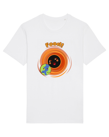 Funny Kawaii Earth And Black Hole  White
