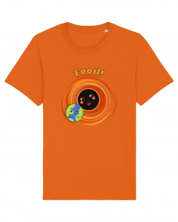 Funny Kawaii Earth And Black Hole  Bright Orange