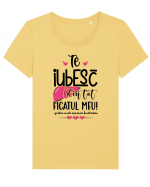 Te iubesc din tot ficatul meu! Tricou mânecă scurtă guler larg fitted Damă Expresser