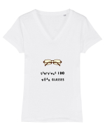 Glasses Tricou mânecă scurtă guler V Damă Evoker
