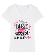 Ma iubesc Tricou mânecă scurtă guler V Damă Evoker