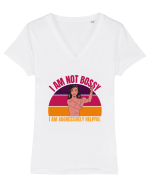 I Am Not Bossy I Am Aggressively  Tricou mânecă scurtă guler V Damă Evoker