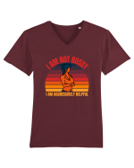 I Am Not Bossy I Am Aggressively  Tricou mânecă scurtă guler V Bărbat Presenter