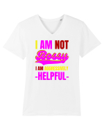 I Am Not Bossy I Am Aggressively  Tricou mânecă scurtă guler V Bărbat Presenter