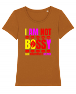 I Am Not Bossy I Am Aggressively  Tricou mânecă scurtă guler larg fitted Damă Expresser