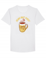 Yeah But First Coffee Tricou mânecă scurtă guler larg Bărbat Skater