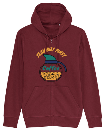 Yeah But First Coffee Burgundy