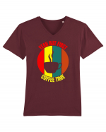 Yeah But First Coffee Tricou mânecă scurtă guler V Bărbat Presenter