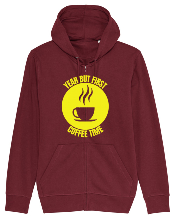 Yeah But First Coffee Burgundy