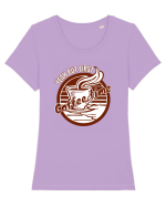 Yeah But First Coffee Tricou mânecă scurtă guler larg fitted Damă Expresser
