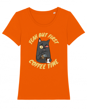 Coffee and Cat Bright Orange