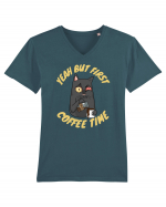 Coffee and Cat Tricou mânecă scurtă guler V Bărbat Presenter