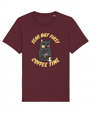 Coffee and Cat Burgundy