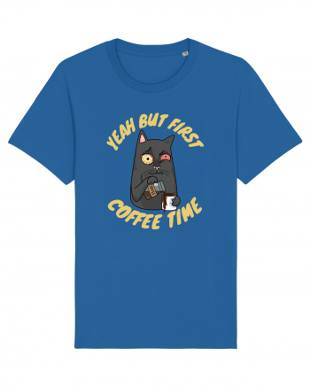 Coffee and Cat Royal Blue