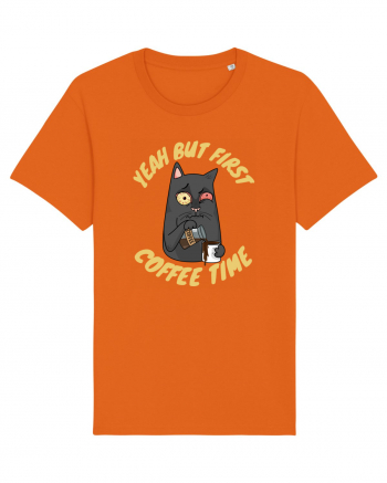 Coffee and Cat Bright Orange