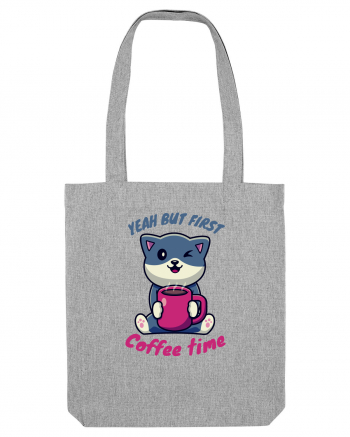 Coffee and Cat Heather Grey