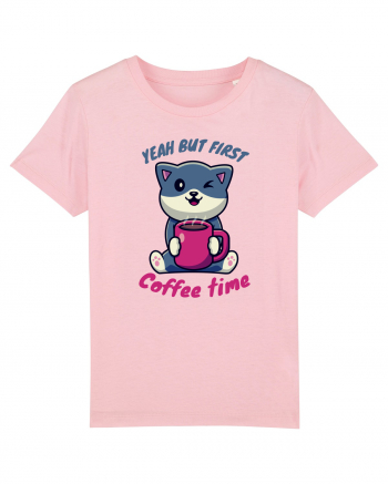 Coffee and Cat Cotton Pink