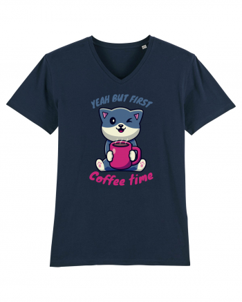 Coffee and Cat French Navy