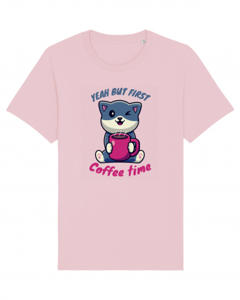 Coffee and Cat Cotton Pink