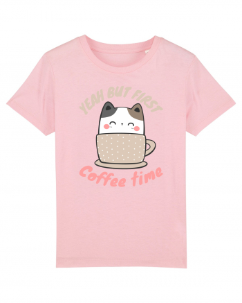 Coffee and Cat Cotton Pink