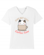 Coffee and Cat Tricou mânecă scurtă guler V Bărbat Presenter