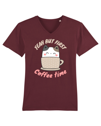 Coffee and Cat Burgundy