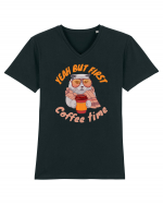 Coffee and Cat Tricou mânecă scurtă guler V Bărbat Presenter