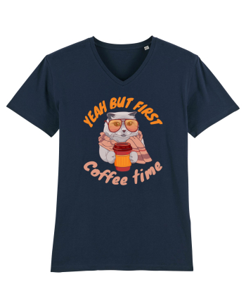 Coffee and Cat French Navy