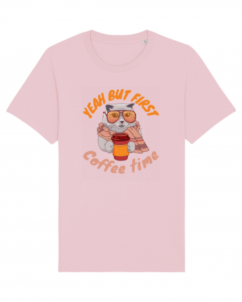 Coffee and Cat Cotton Pink