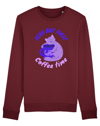 Coffee and Cat Burgundy