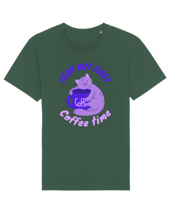 Coffee and Cat Bottle Green