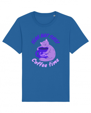Coffee and Cat Royal Blue