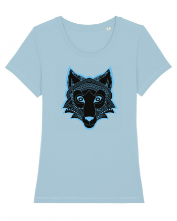 Black Wolf Sky Blue