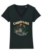 Cabin Life Tricou mânecă scurtă guler V Damă Evoker