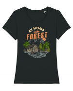 At Home in the Forest Tricou mânecă scurtă guler larg fitted Damă Expresser